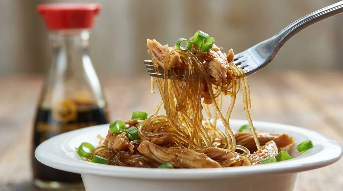 Authentic Chicken Long Rice Recipe served with glass noodles
