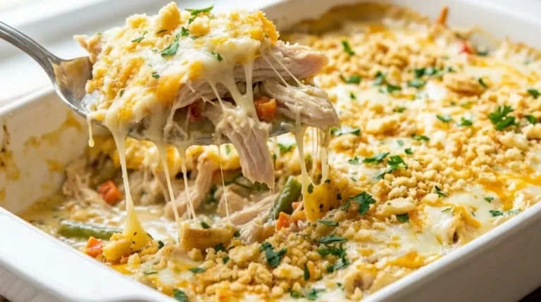 Creamy Chicken Casserole with Ritz Crackers topping